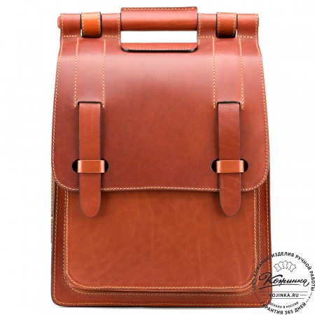 Стильный кожаный рюкзак "Кельт" (рыжий)