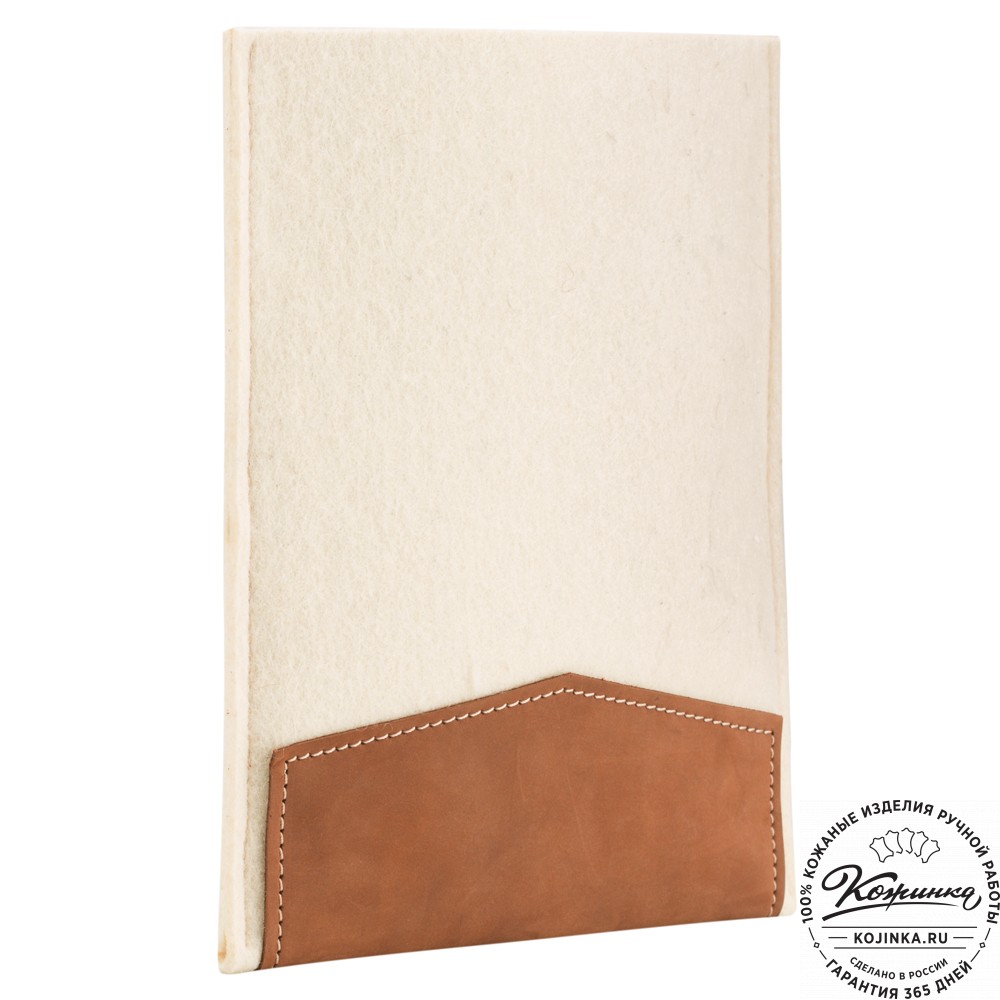 Чехол для iPad из кожи и войлока "Спартак" (бежевый с коричневым)