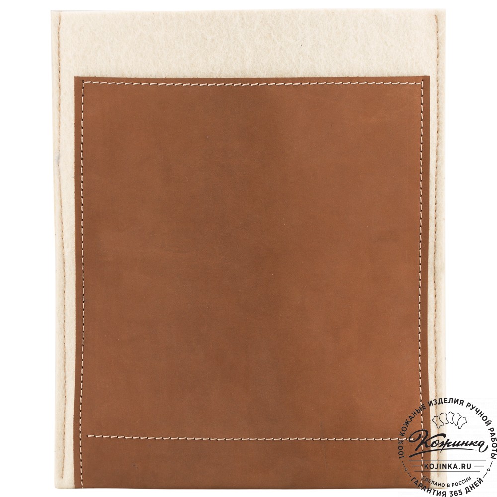 Чехол для iPad из кожи и войлока "Спартак" (бежевый с коричневым)