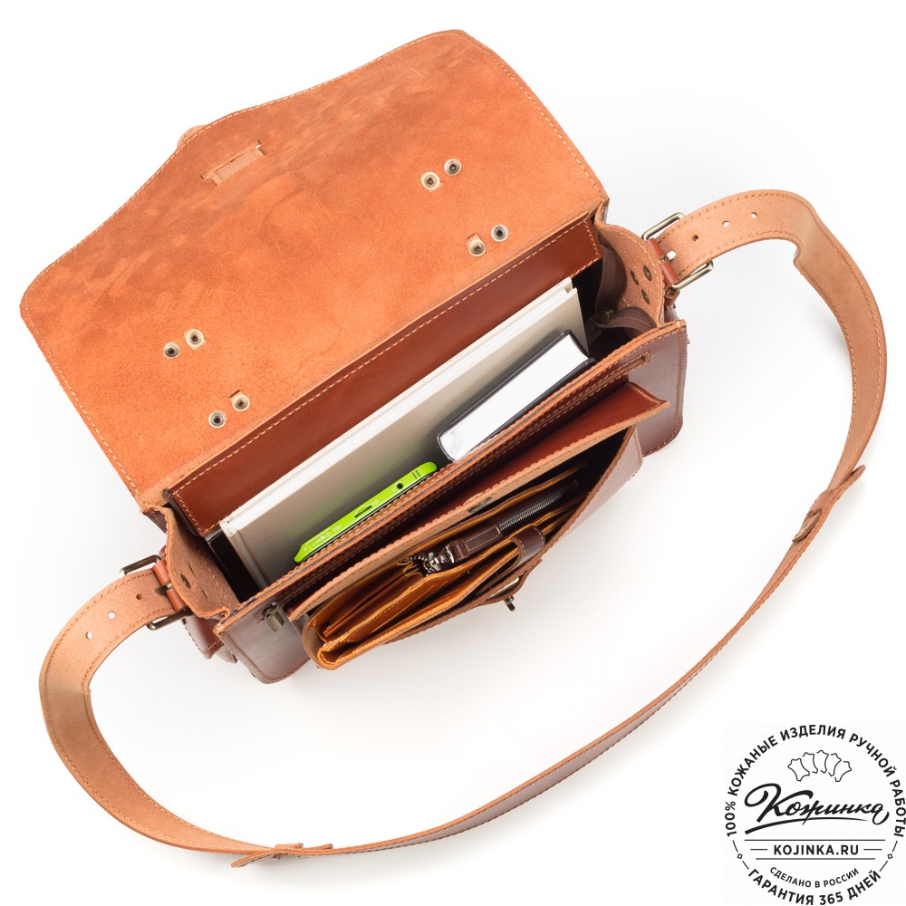 Кожаная  сумка "Виктория" (рыжая)