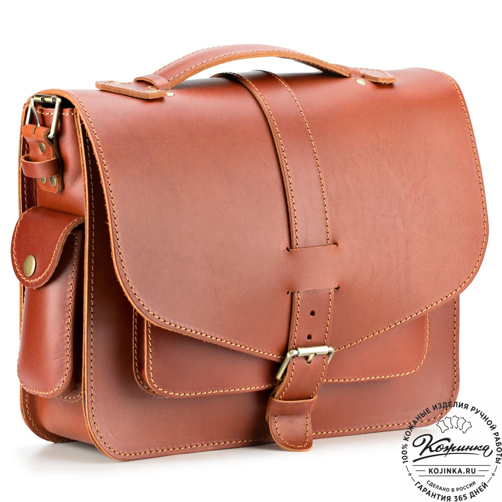 Кожаная  сумка "Виктория" (рыжая)