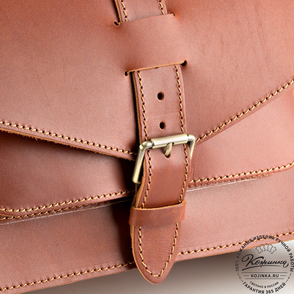 Кожаная  сумка "Виктория" (рыжая)