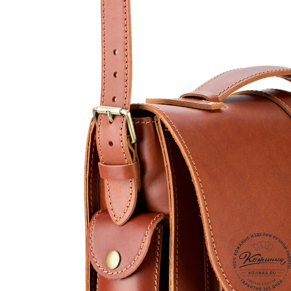 Кожаная  сумка "Виктория" (рыжая)