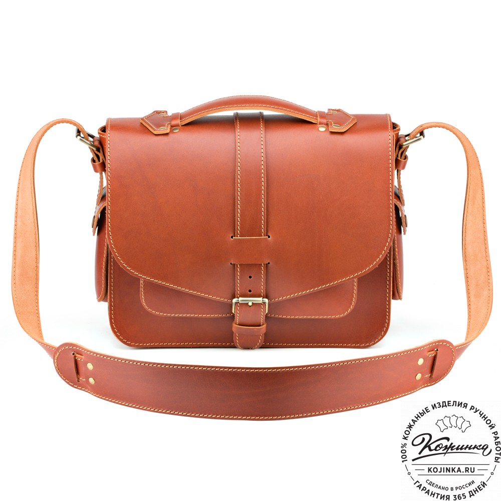 Кожаная  сумка "Виктория" (рыжая)