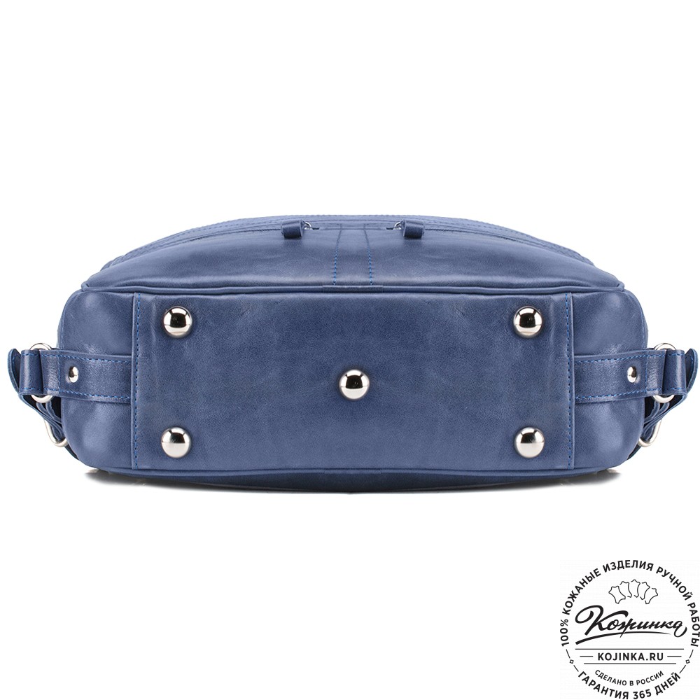 Кожаный рюкзак-трансформер "Покер" (синий) 