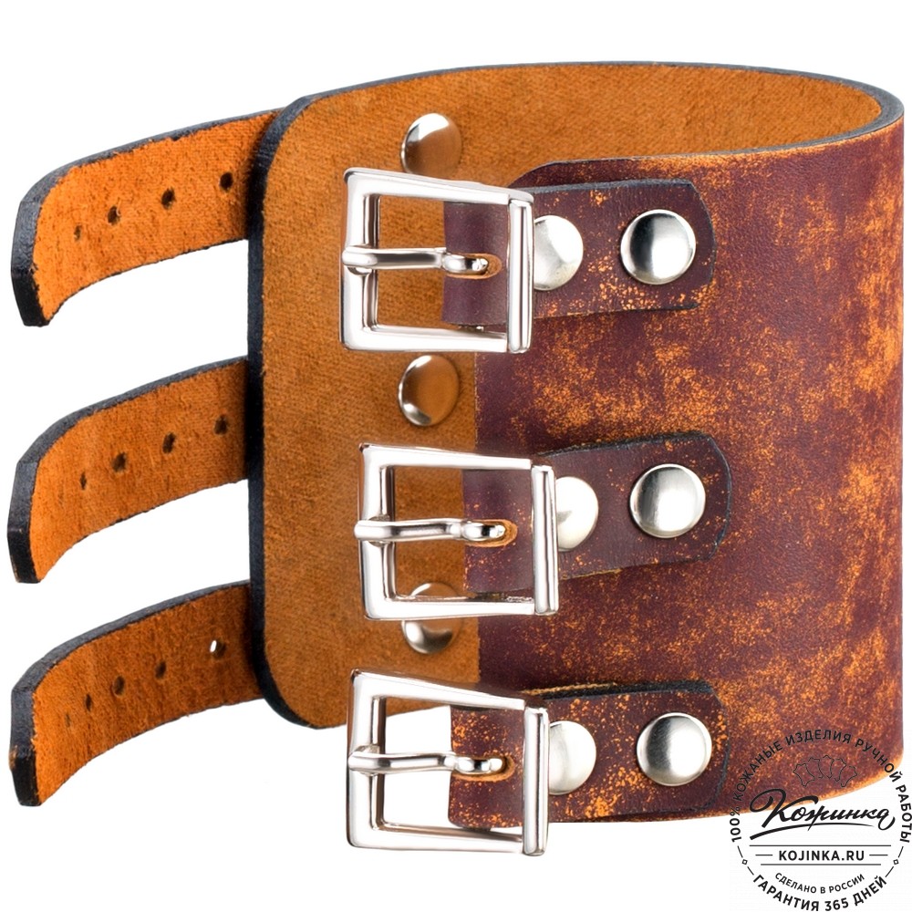 Кожаный браслет "Питэр" (коричневый эксклюзив)