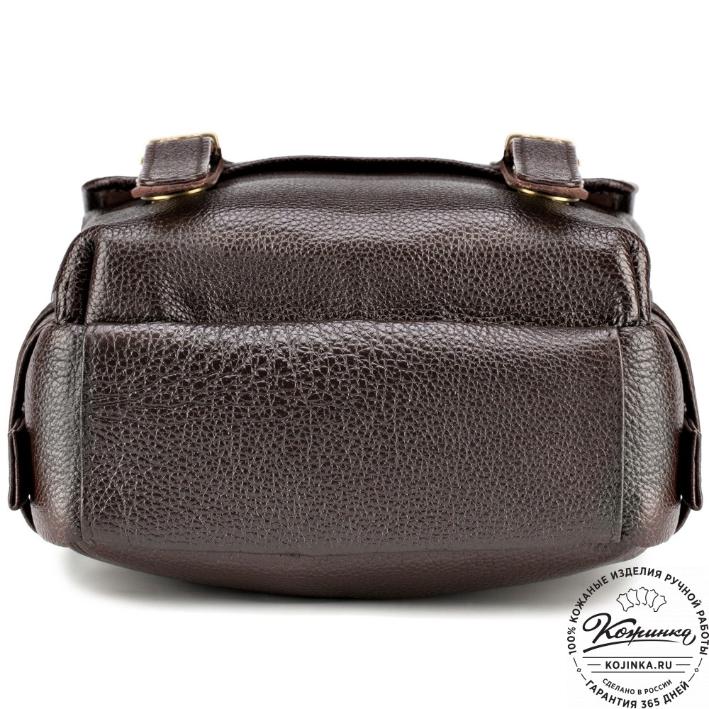 Кожаная сумка через плечо "Джек" (тёмно-коричневая) 