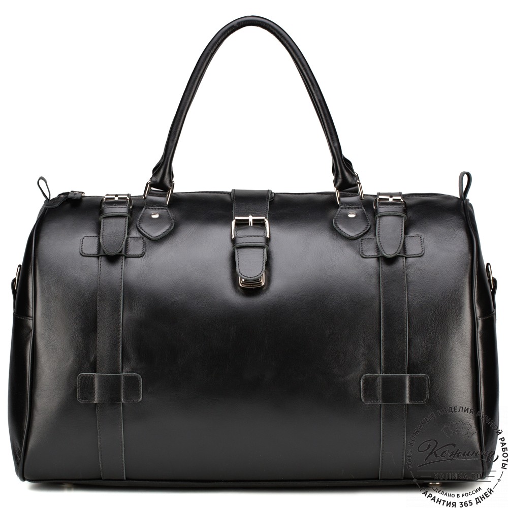 Кожаная дорожная сумка "Кордова" (чёрная)