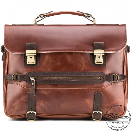Кожаный портфель "Сталкер" (коричневый воск)