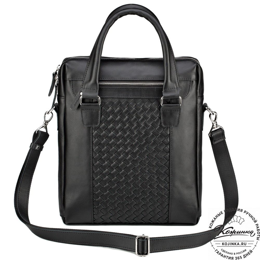 Кожаная сумка "Крюгер" (чёрная)