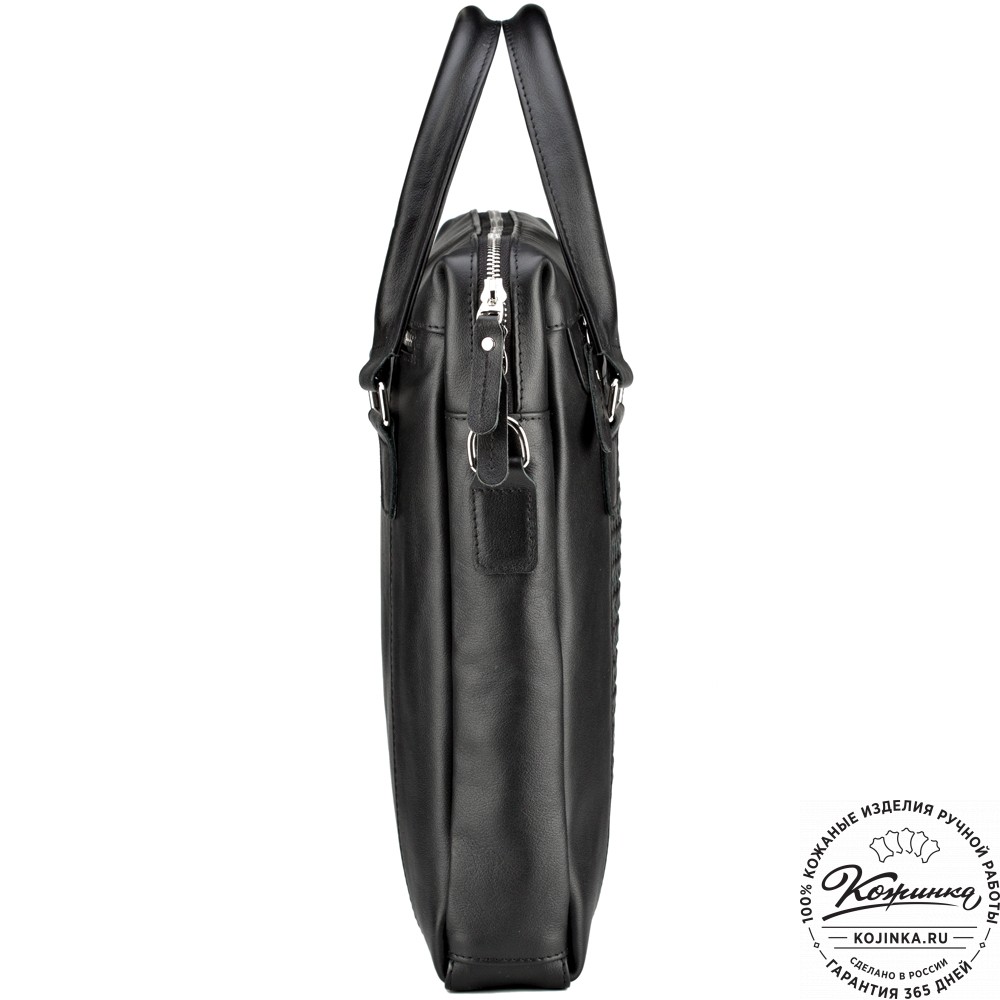 Кожаная сумка "Крюгер" (чёрная)