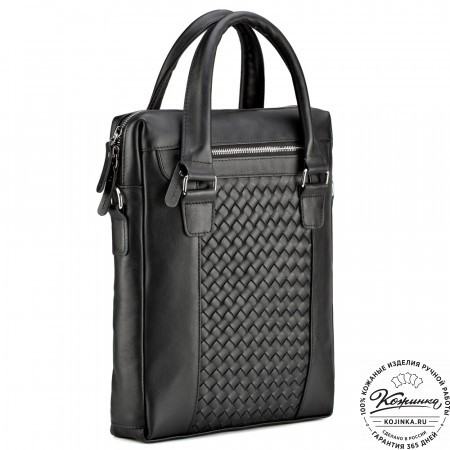 Кожаная сумка "Крюгер" (чёрная)