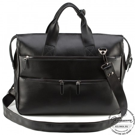 Кожаная деловая сумка "Марк" (черная)
