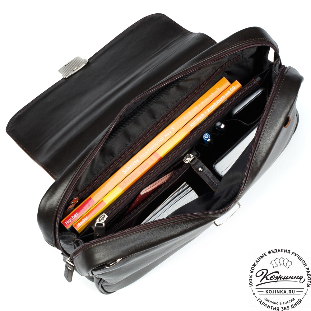 Кожаный портфель "Эдгар" (тёмно-коричневый)