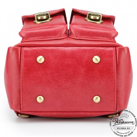 Женский кожаный рюкзак "Нэнси" (красный)