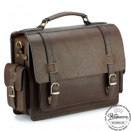 Кожаный портфель "Трансформер" (тёмно-коричневый)