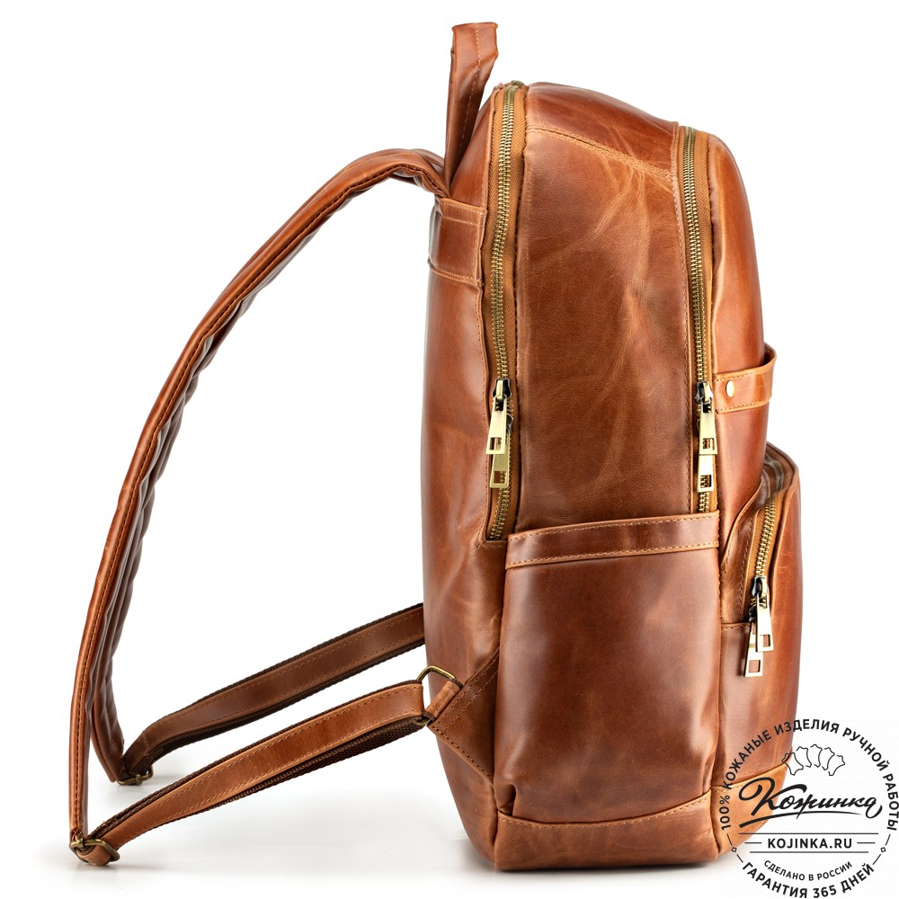 Кожаный рюкзак "Гудвин" (рыжий воск)