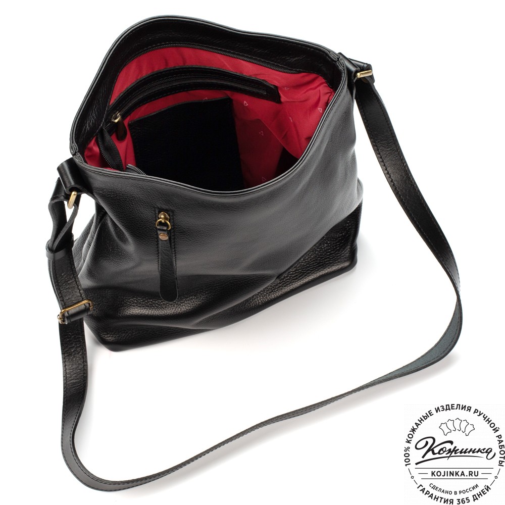 Женская кожаная сумка "Мальва" (чёрная)