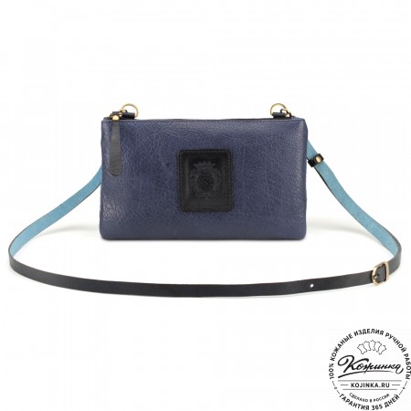Женская кожаная сумка "Мальва" (синяя)
