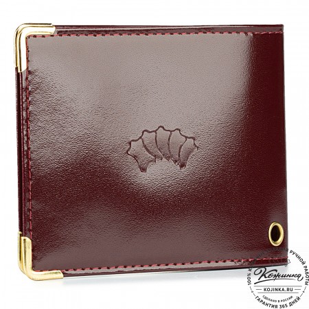 Кожаная обложка для удостоверения (бордовая)