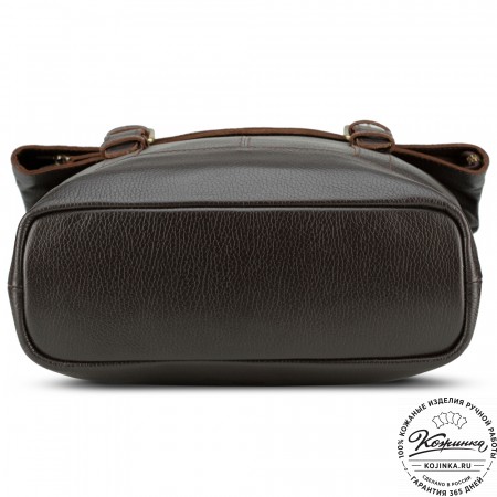 Кожаный рюкзак "Бэнжамин" (тёмно-коричневый)