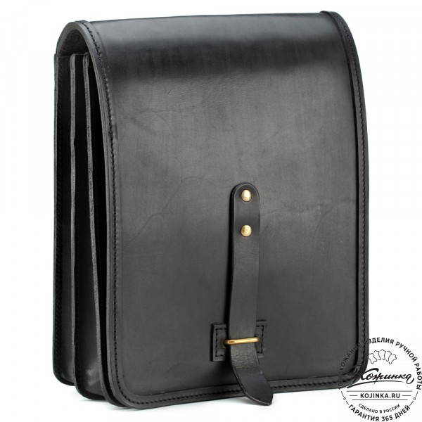 Кожаная сумка "Макар" (чёрная). фото 1