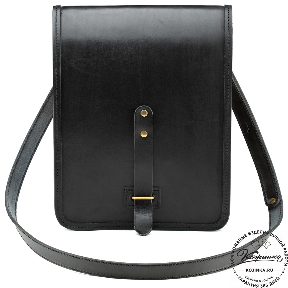 Кожаная сумка "Макар" (чёрная)