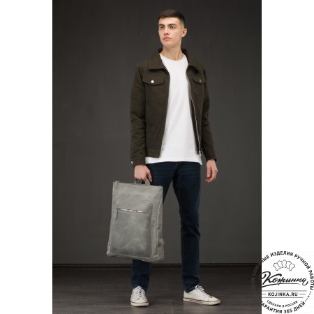  Кожаный рюкзак "Верса" (синий антик) 