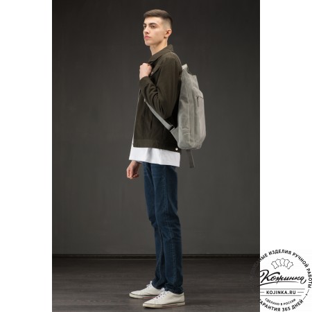  Кожаный рюкзак "Верса" (синий антик) 