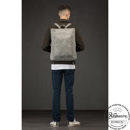  Кожаный рюкзак "Верса" (синий антик) 