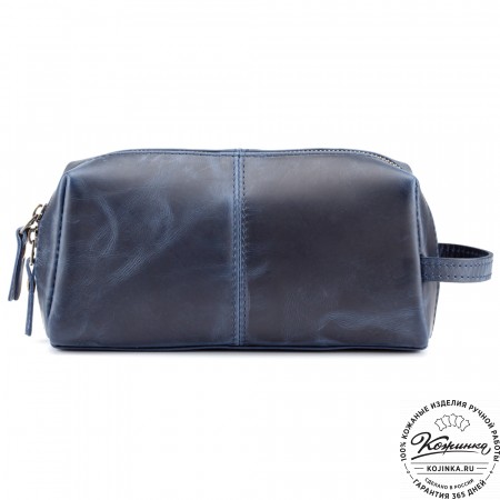 Кожаный несессер "Гремлин" (синий воск)