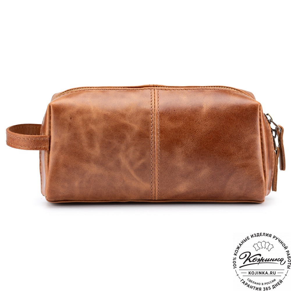 Кожаный несессер "Гремлин" (коричневый воск)