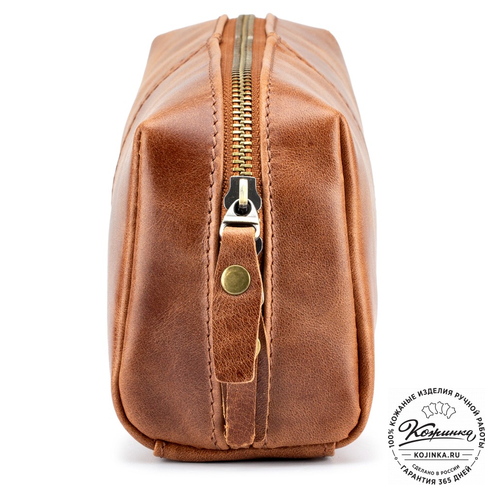 Кожаный несессер "Гремлин" (коричневый воск)