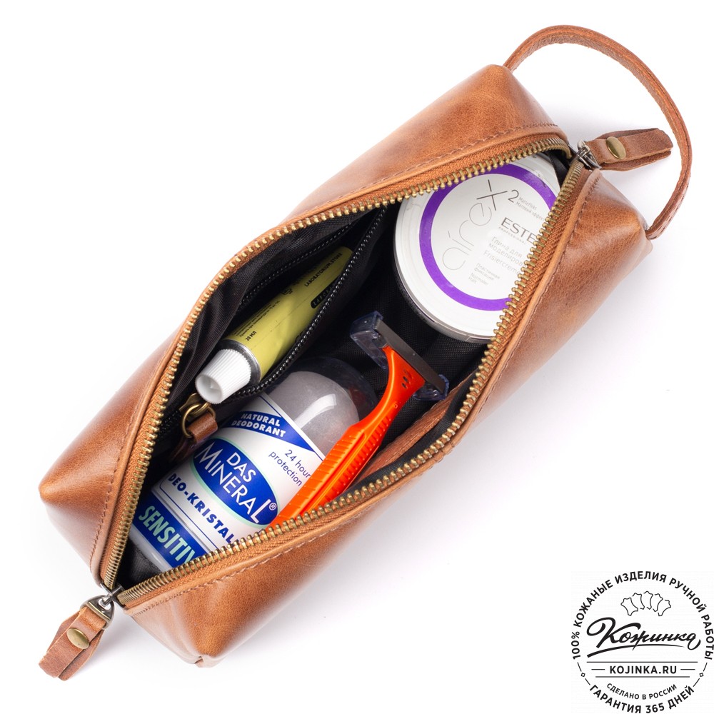 Кожаный несессер "Гремлин" (коричневый воск)