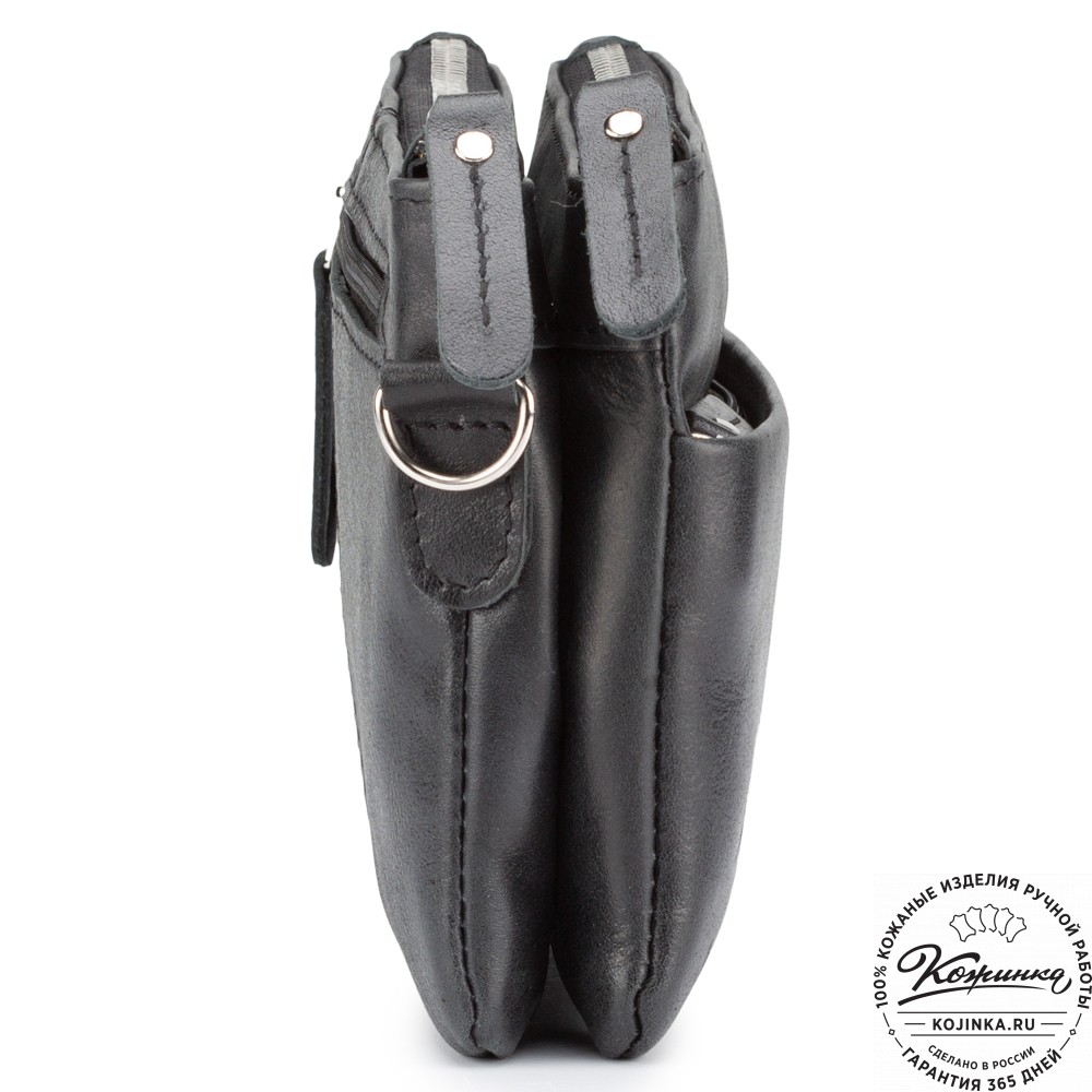 Женская кожаная сумка "Хельга" (чёрная)