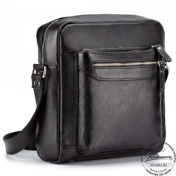 Мужская кожаная сумка "Колин" (черная). фото 1