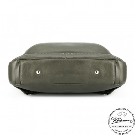Кожаный рюкзак "Верса" (хаки гладкая кожа) 