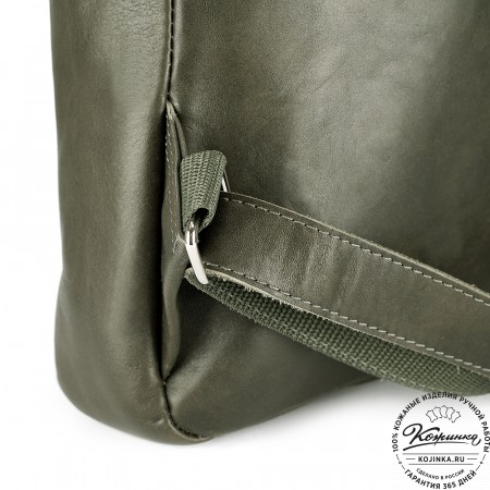 Кожаный рюкзак "Верса" (хаки гладкая кожа) 