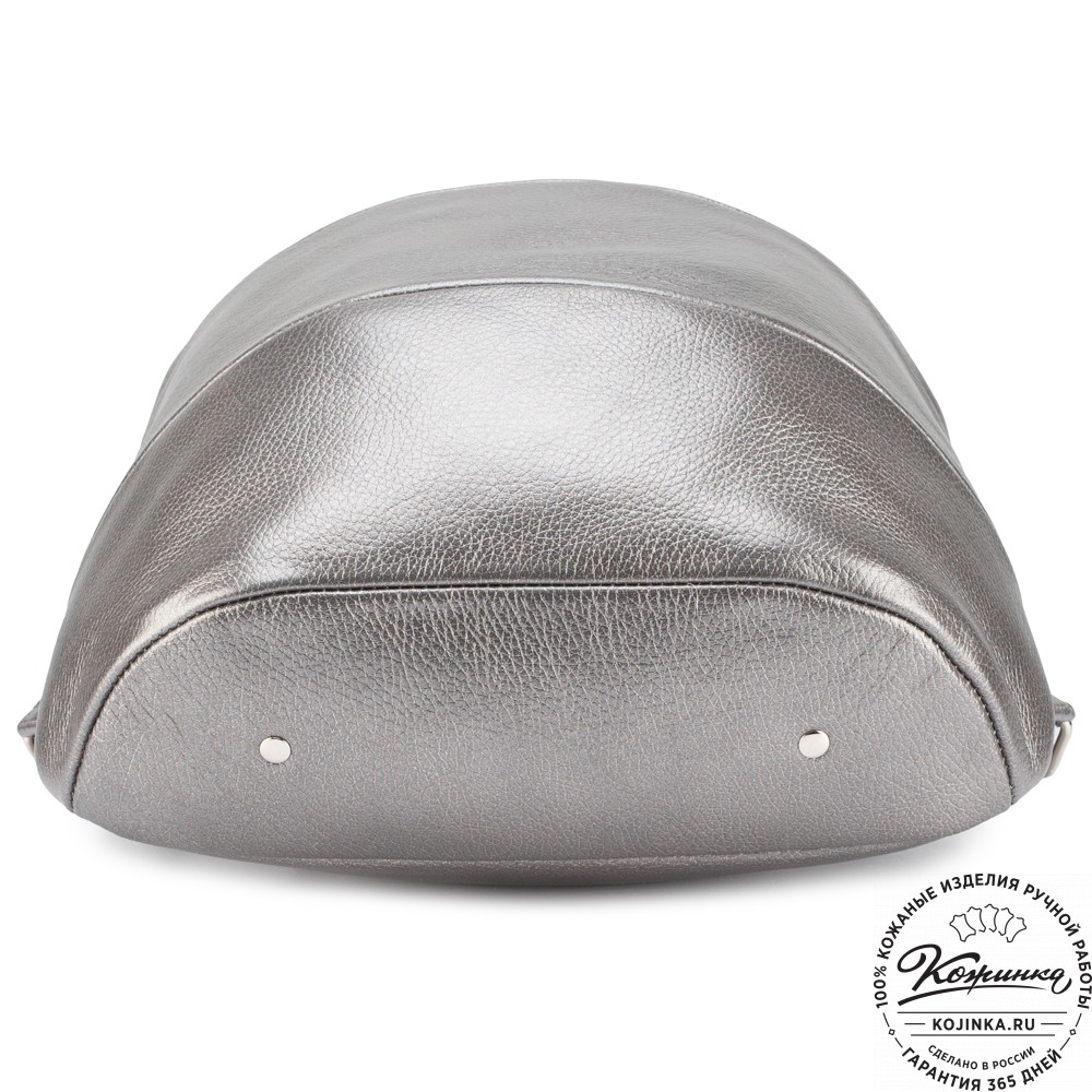 Кожаный рюкзак "Беверли" (серебро)