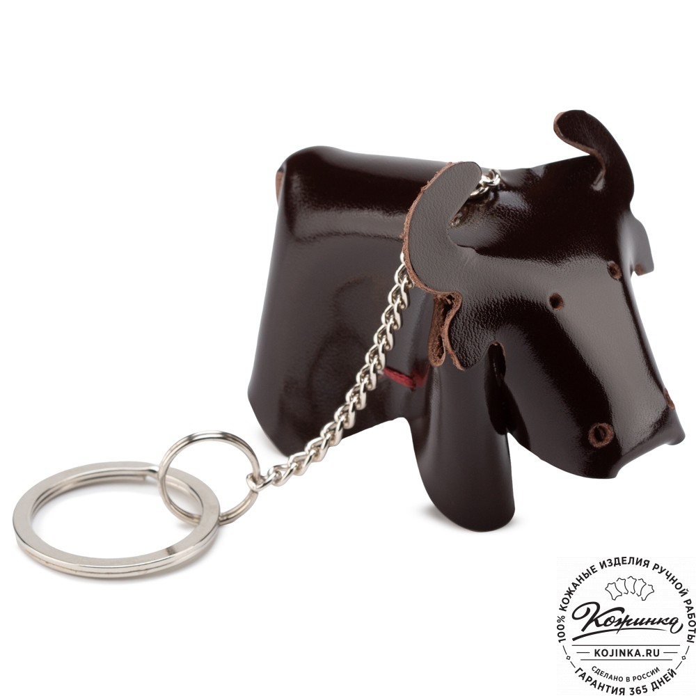 Кожаный брелок "Бычок" (коричневый)