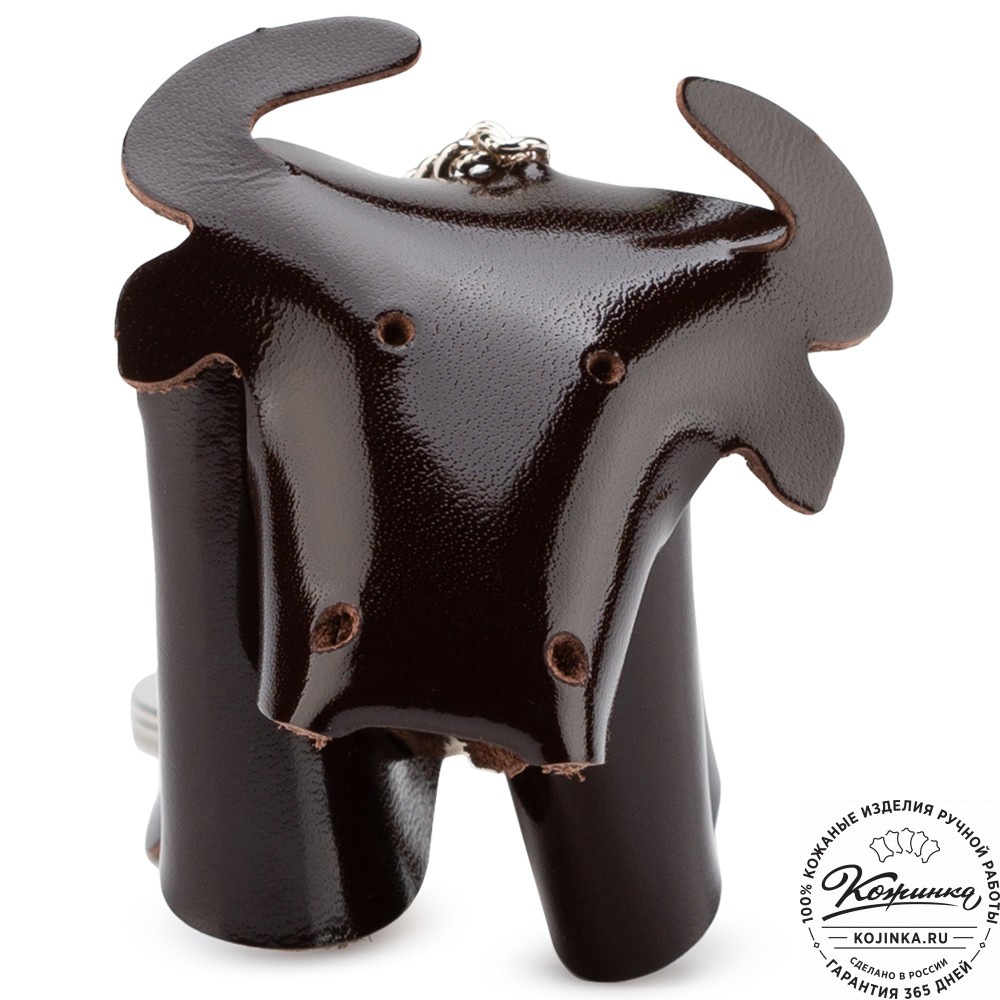 Кожаный брелок "Бычок" (коричневый)