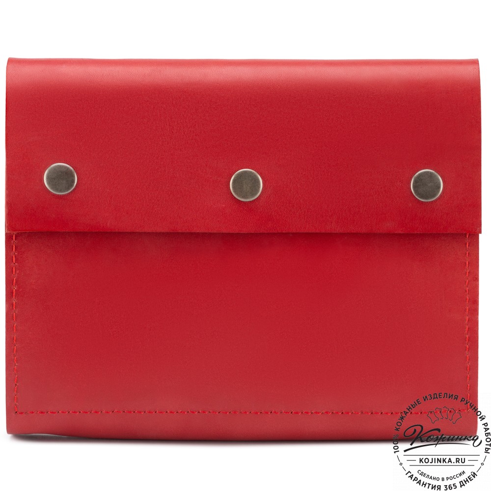 Кожаный ежедневник на кольцах "Джексон" (красный)