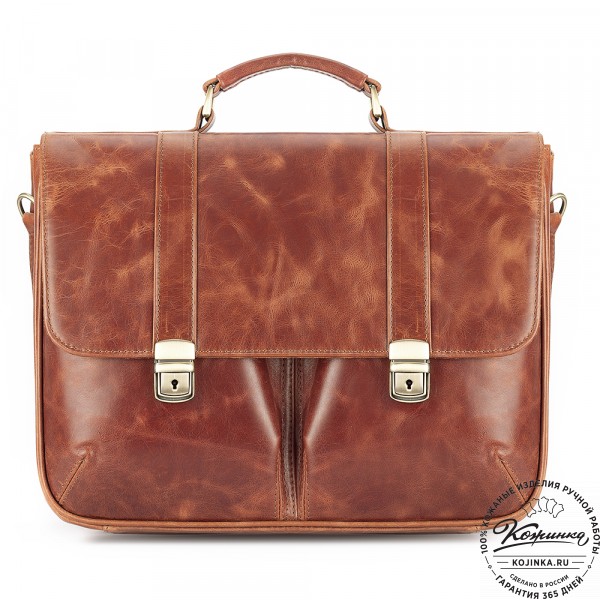 Кожаный портфель "Джозеф" (рыжий антик). фото 1