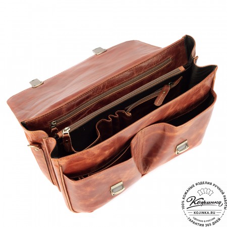 Кожаный портфель "Джозеф" (рыжий антик)