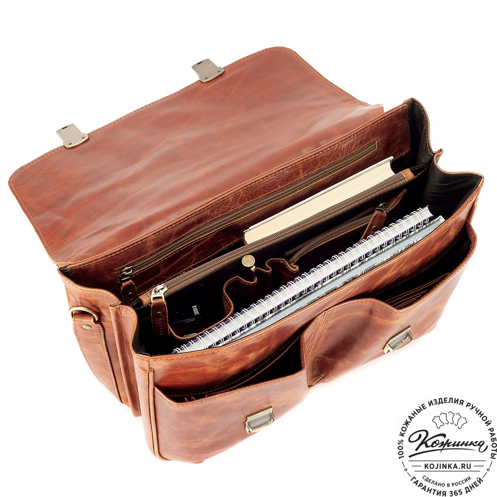 Кожаный портфель "Джозеф" (рыжий антик)