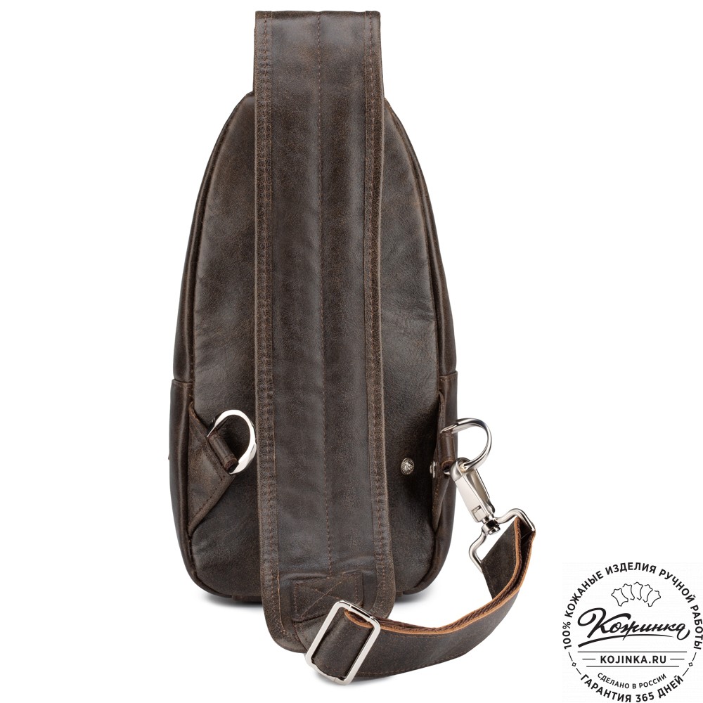 Кожаная нагрудная сумка "Ватикан" (коричневая наппа)