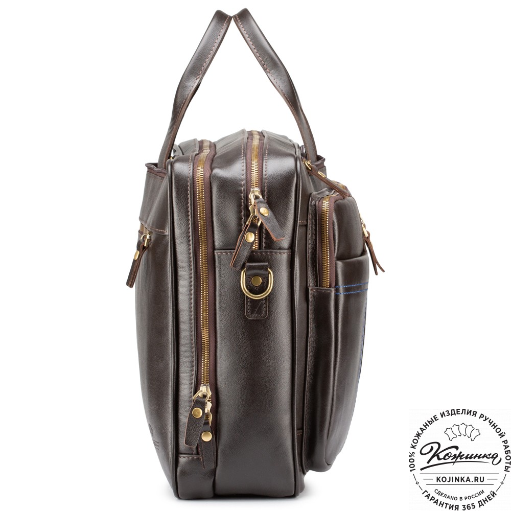 Кожаная деловая сумка "Максимилиан" (темно-коричневая)