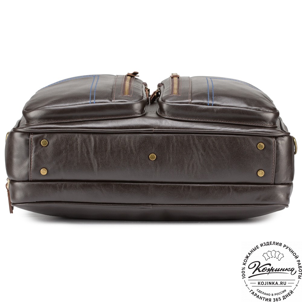 Кожаная деловая сумка "Максимилиан" (темно-коричневая)