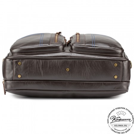 Кожаная деловая сумка "Максимилиан" (темно-коричневая)