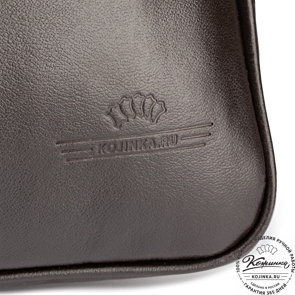 Кожаная деловая сумка "Максимилиан" (темно-коричневая)